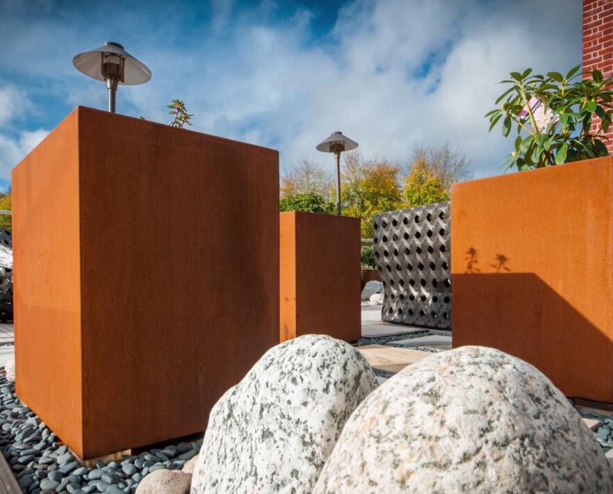 加查锈钢板花箱